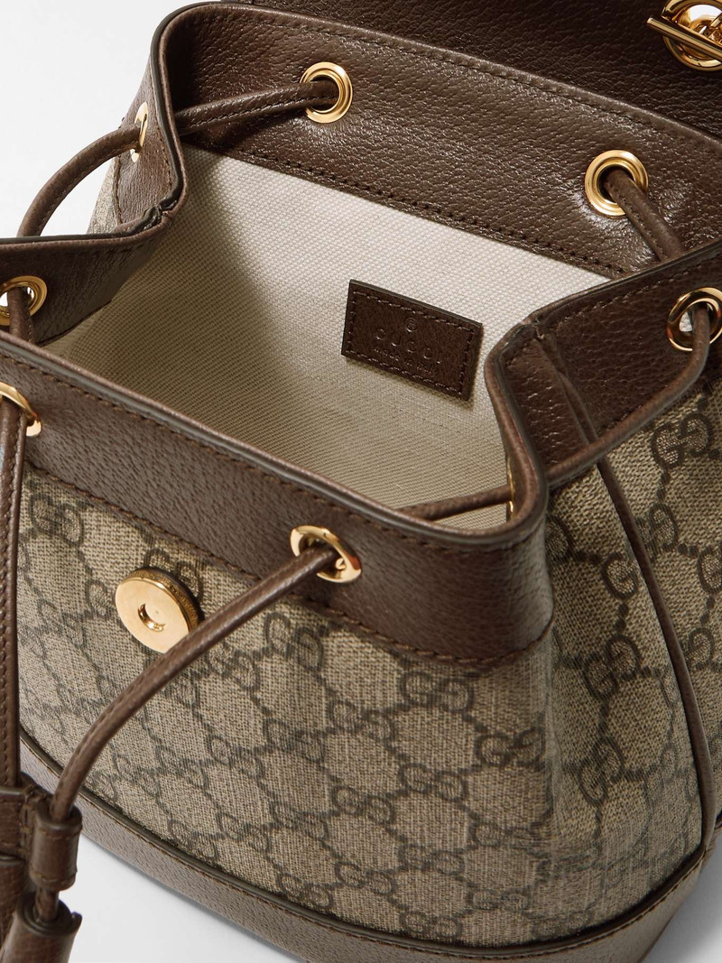 Ophidia textured leather-trimmed printed coated-canvas backpack 5
