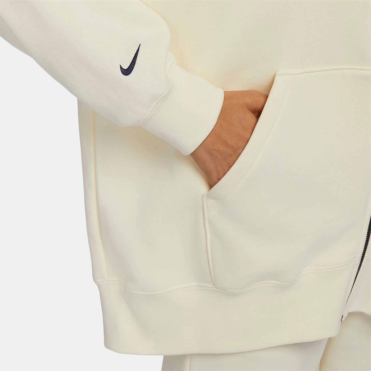 (WMNS) Nike Sportswear Essential Fleece Jacket 'Beige' FV8445-113 - 3