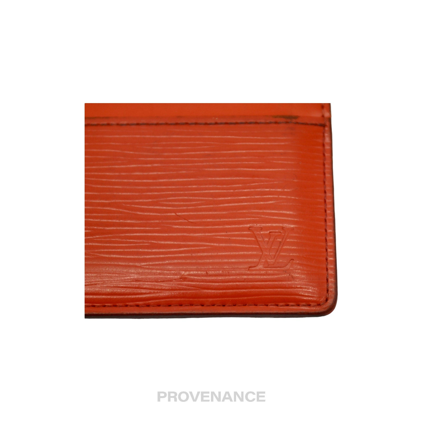 Louis Vuitton Card Holder Wallet - Orange Epi Leather - 6