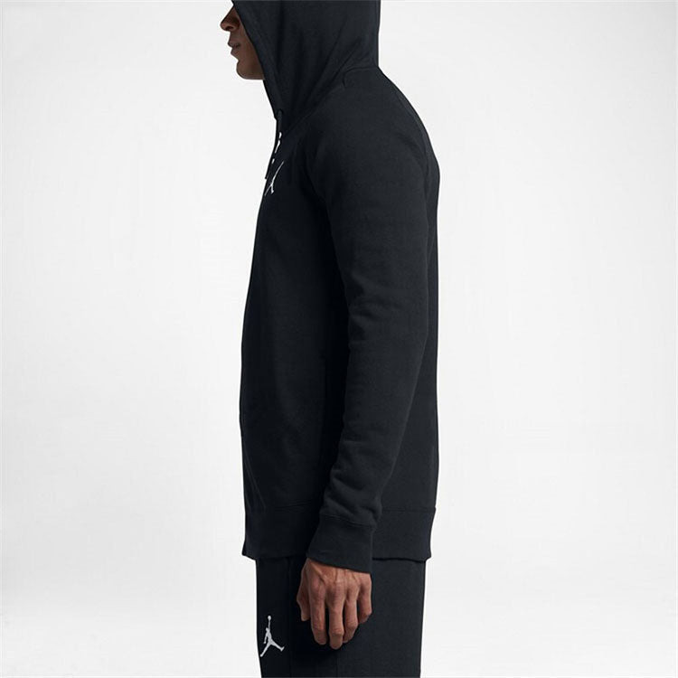 Air Jordan Embroidered Knit Hooded Jacket Men's Black AH3932-010 - 6