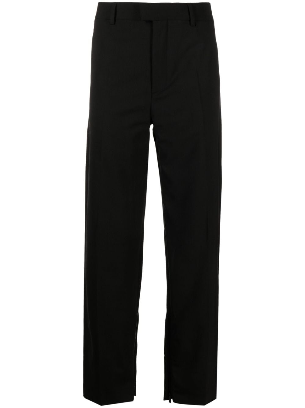 logo-embroidered tailored straight trousers - 1