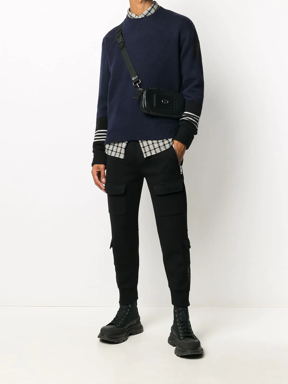 stripe-detail Thunderbolt-patch jumper - 2