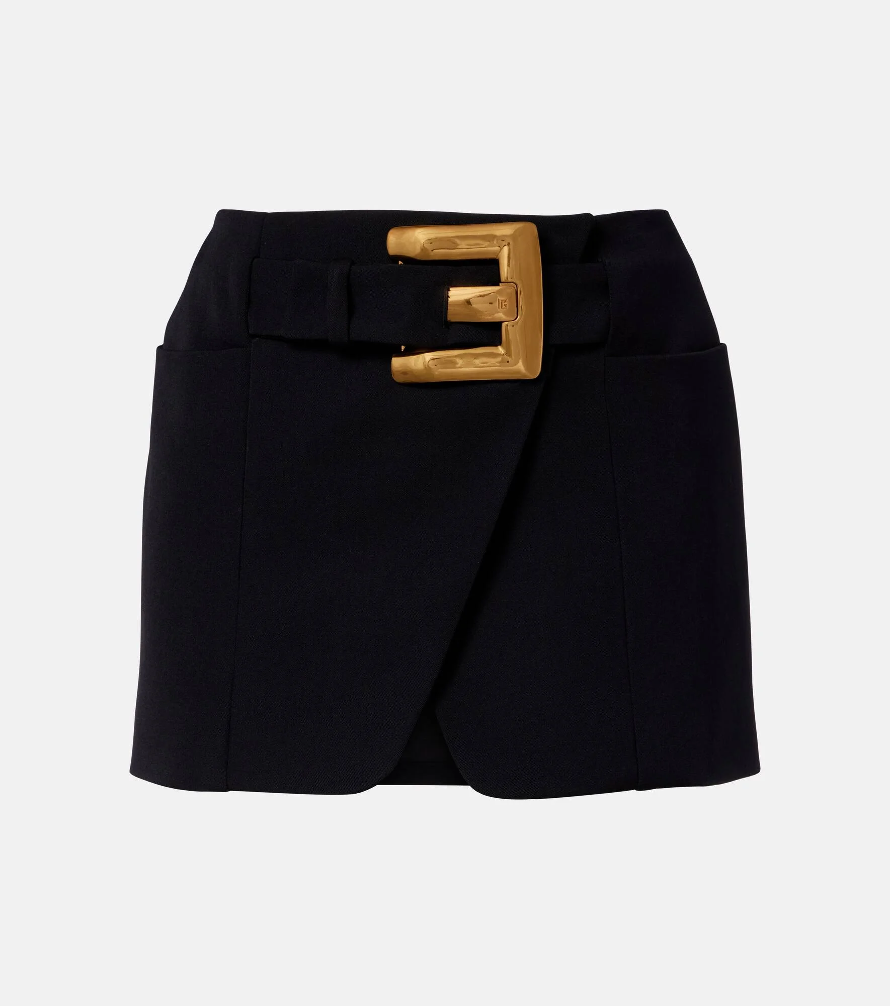 Virgin wool grain de poudre miniskirt - 1