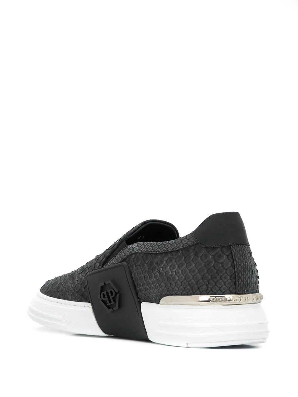 slip-on snakeskin effect sneakers - 3