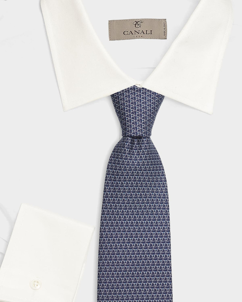 FERRAGAMO Men's Gancio Micro-Geometric Tie outlook