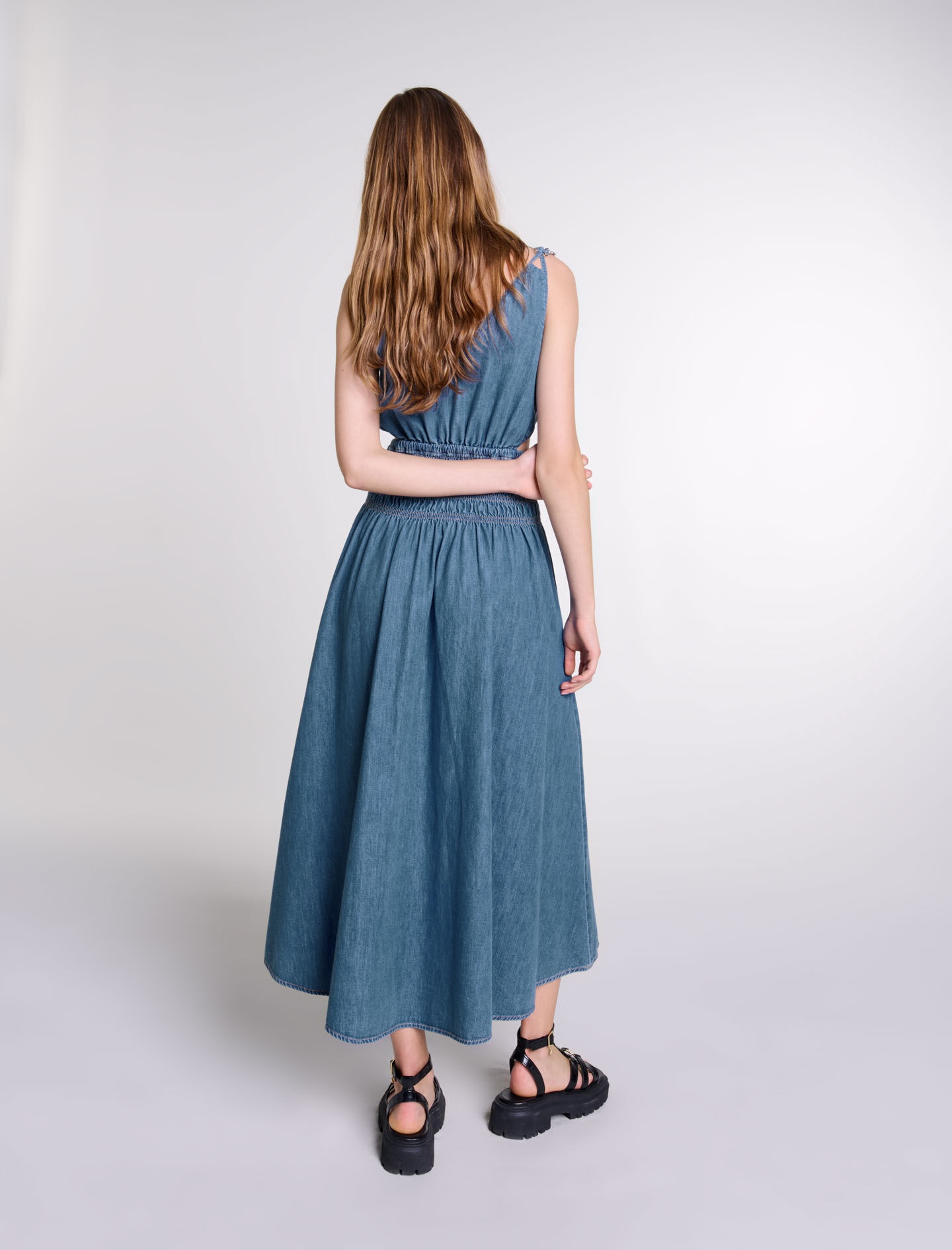 Cutaway denim maxi dress - 4