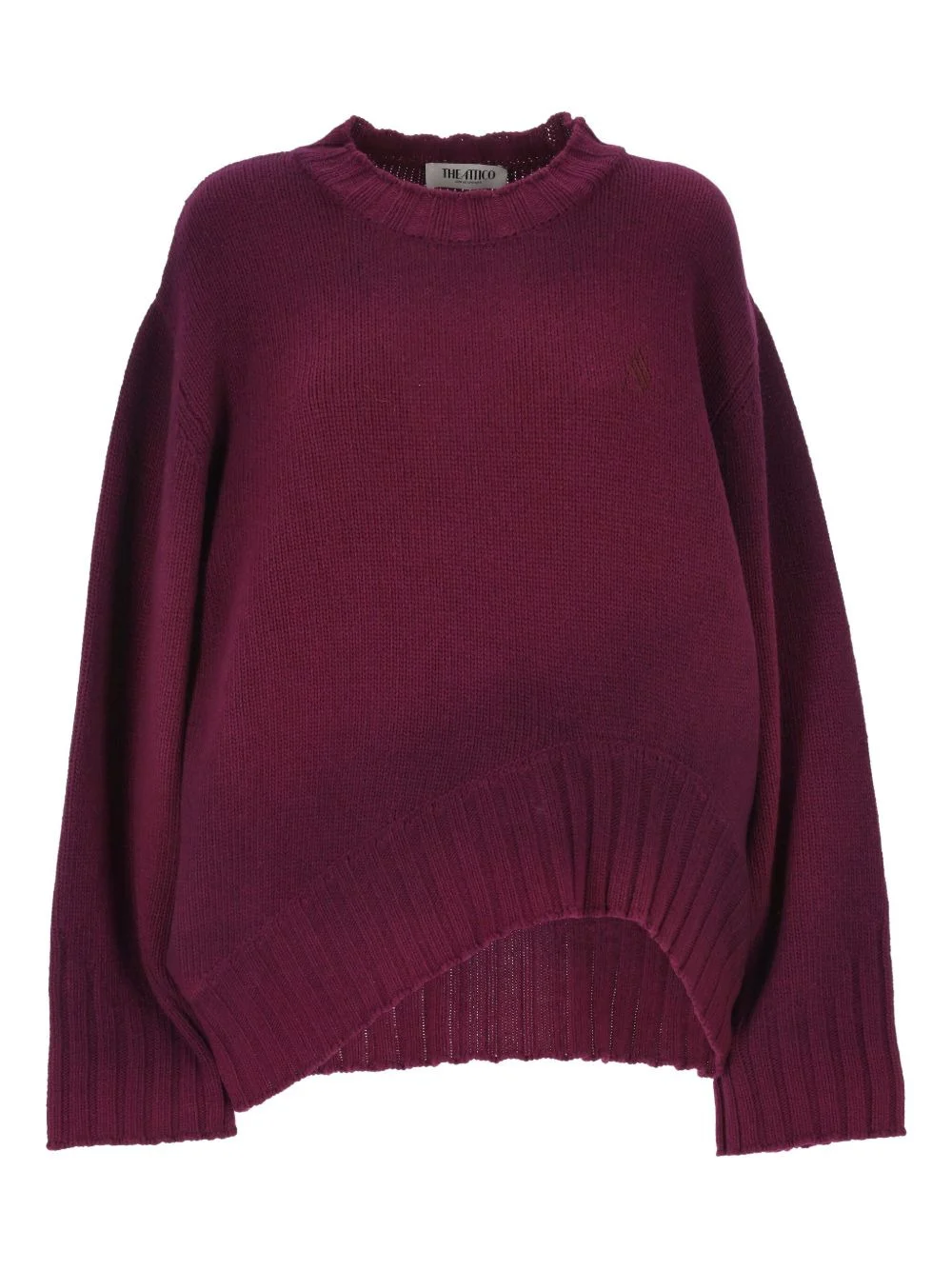 asymmetric-hem sweater - 1