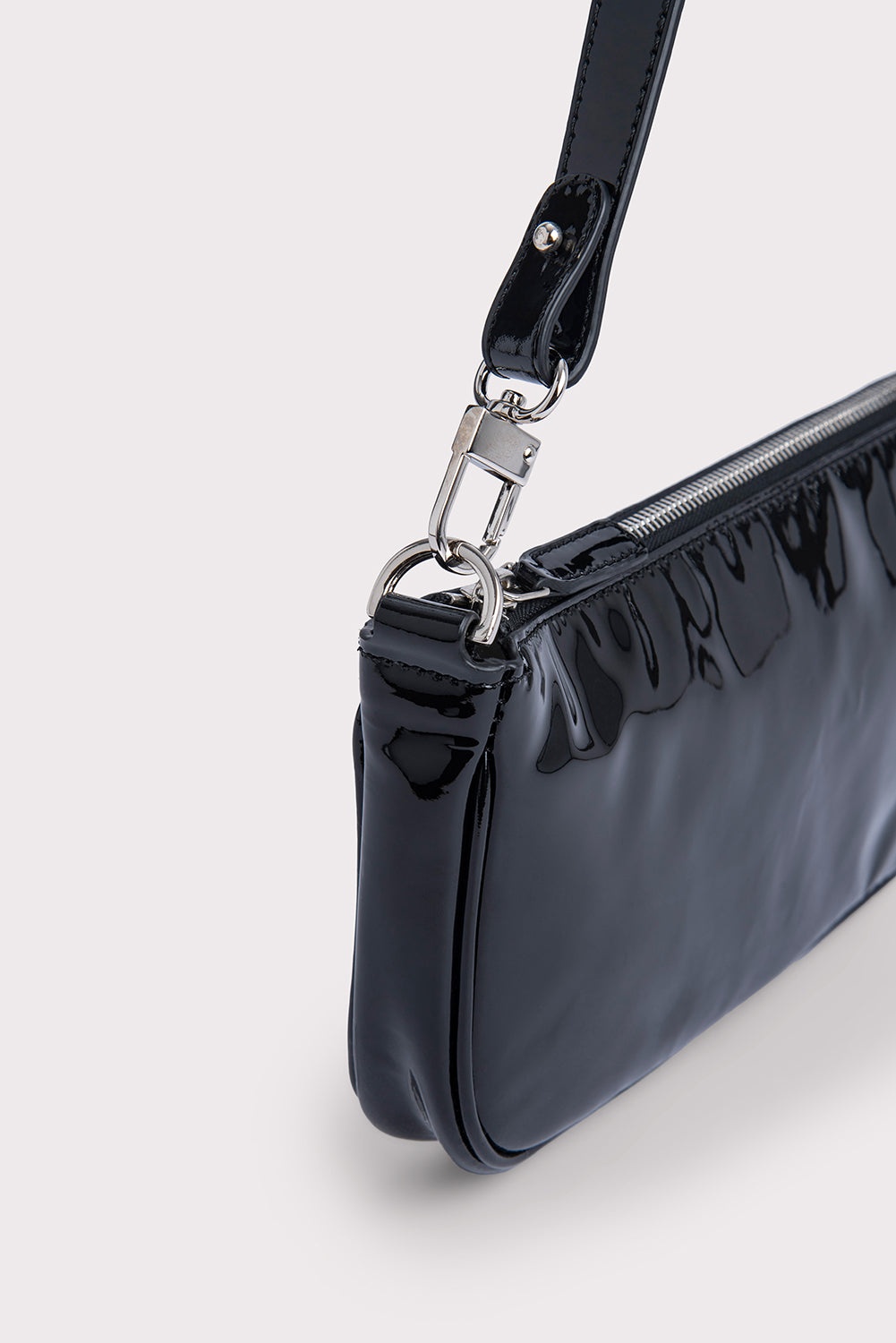 BY FAR Rachel Black Patent Leather REVERSIBLE