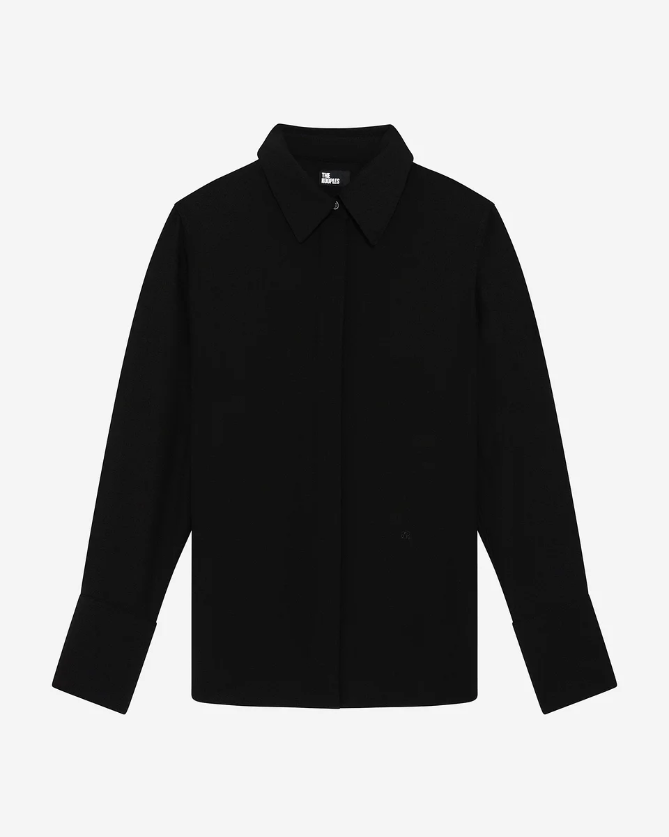 BLACK SATIN SHIRT - 1