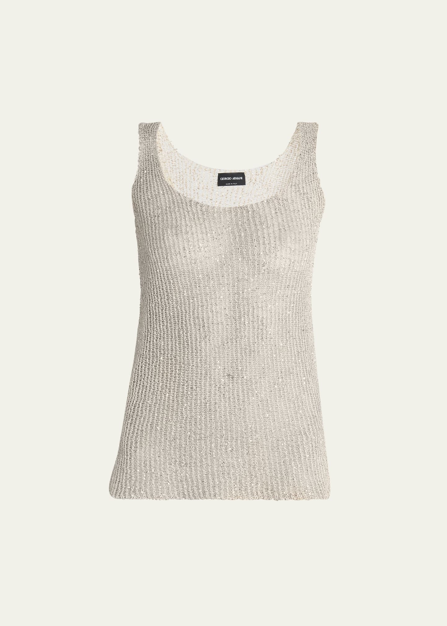 Sequined Knit Sleeveless Top - 1
