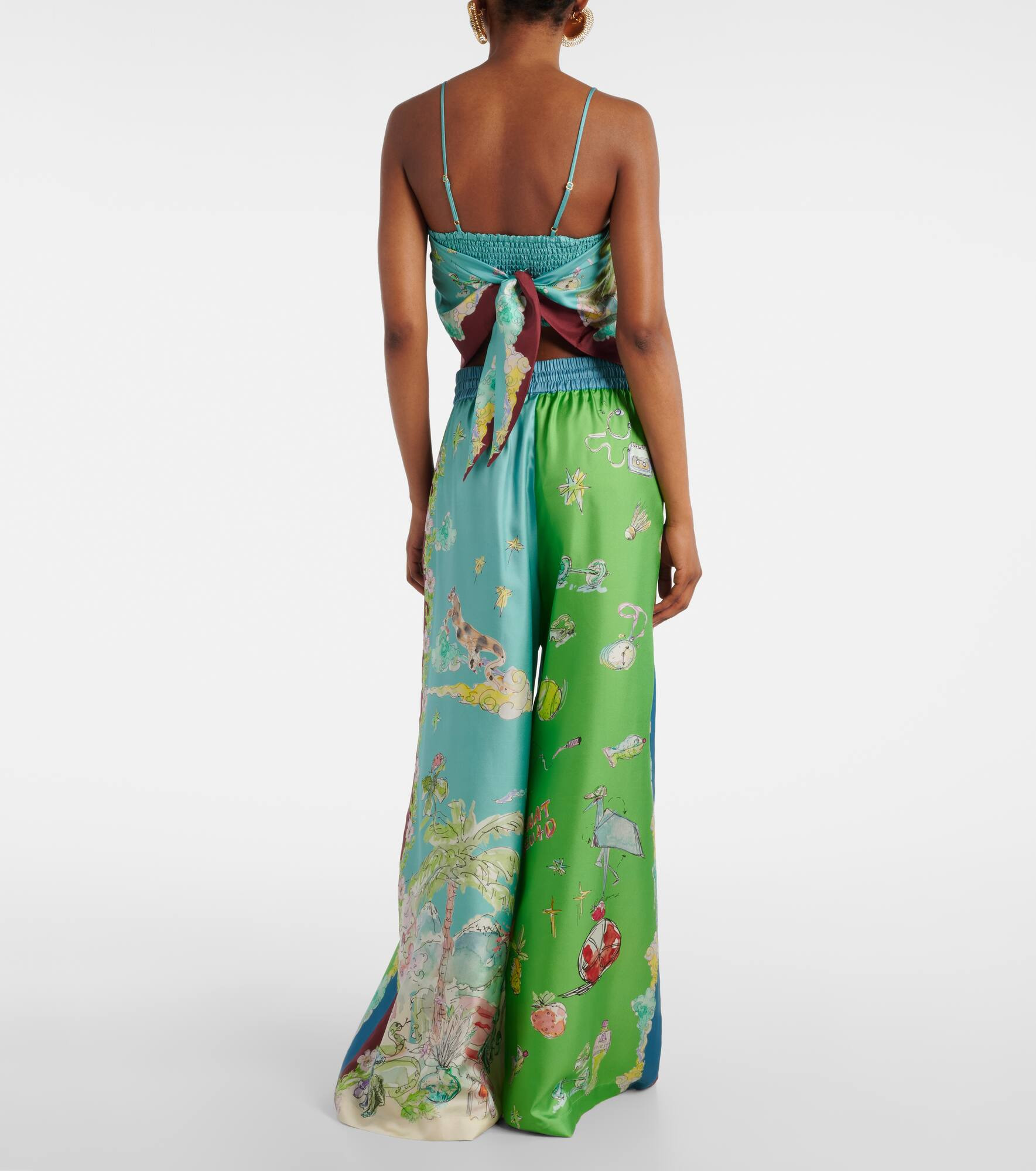 Daria printed silk top - 3