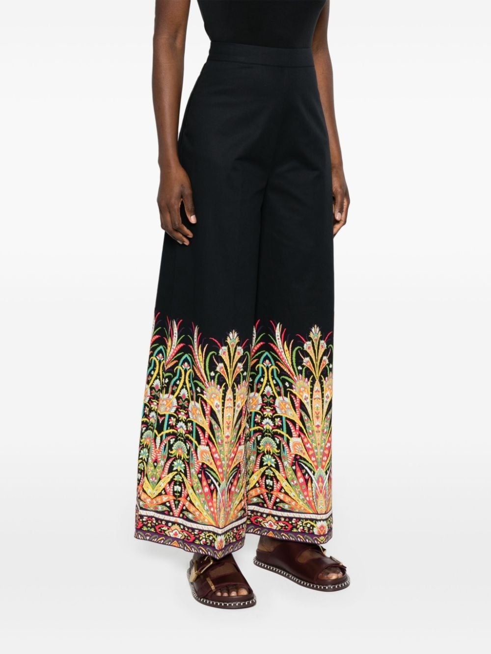 botanical-print palazzo pants - 3