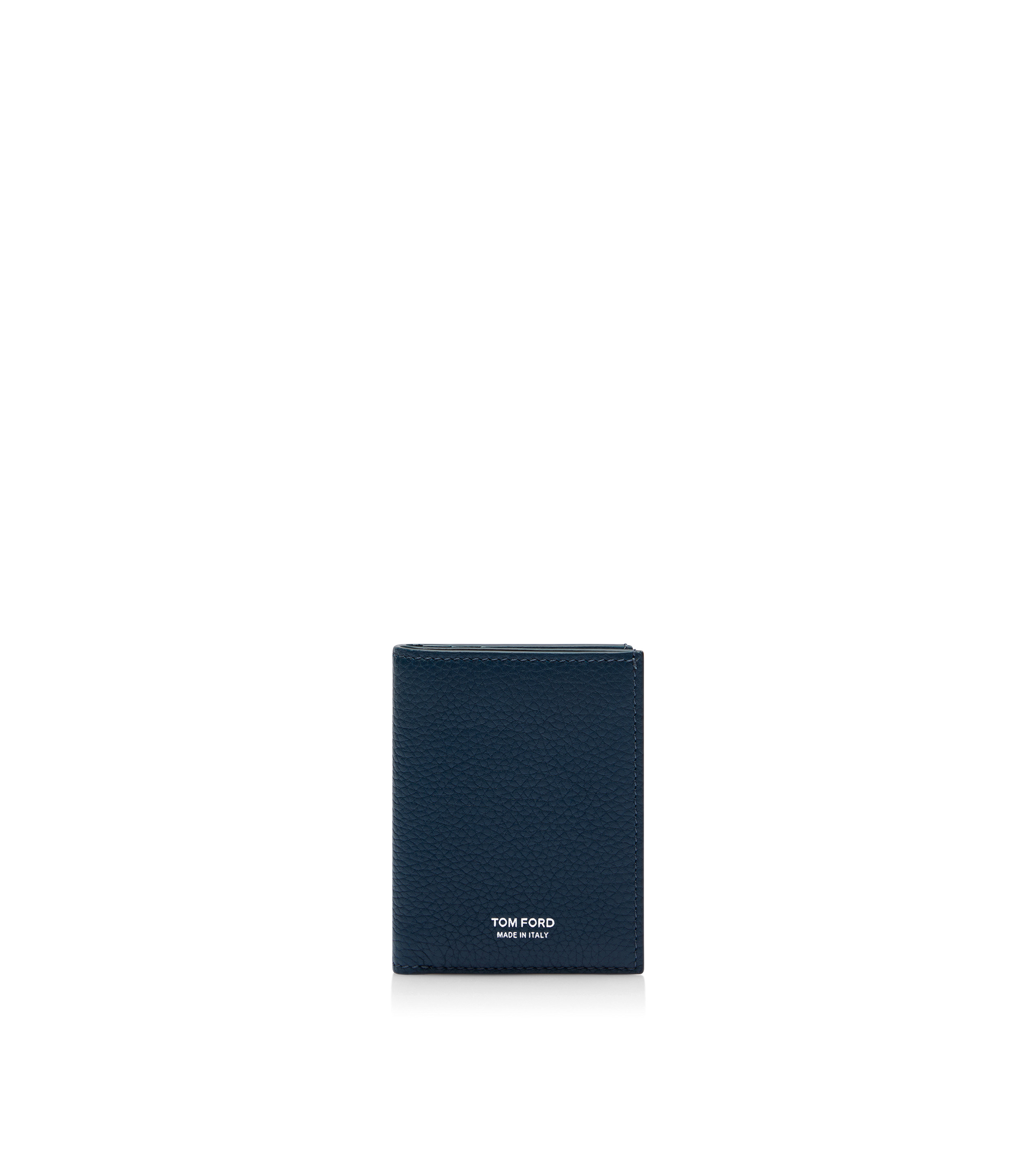GRAIN LEATHER FOLDING CARDHOLDER - 1