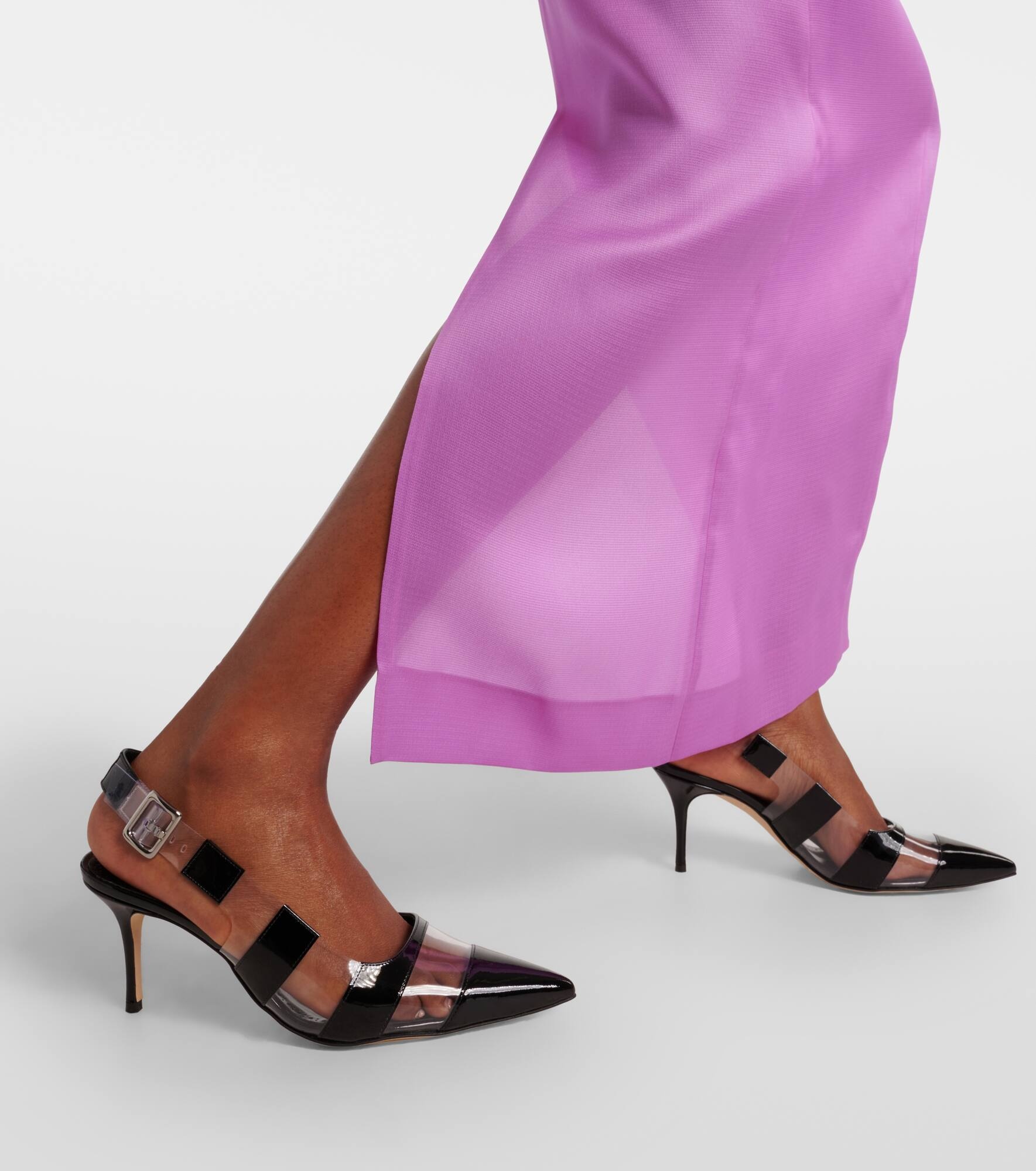 Uxra patent leather and PVC slingback pumps - 4