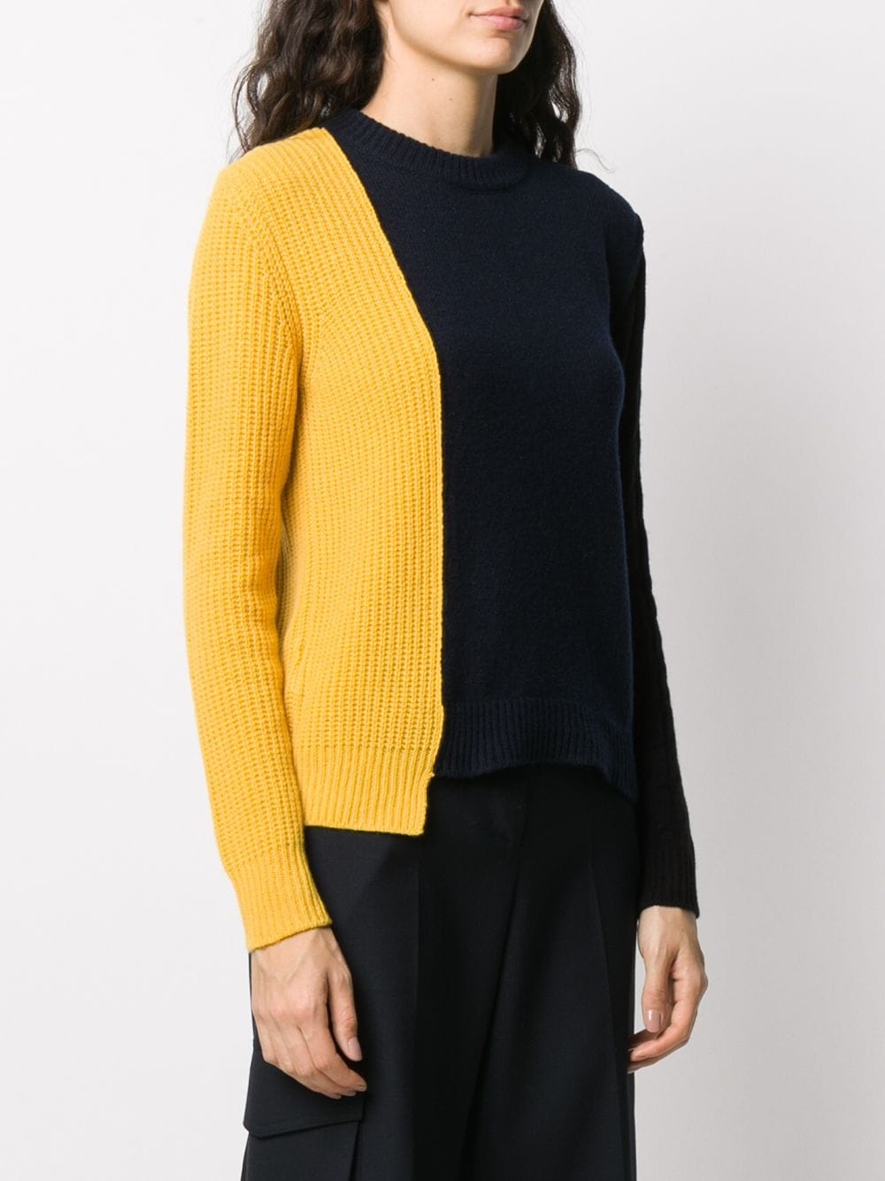 panelled asymmetric hem jumper - 3