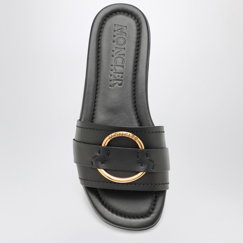 Moncler Slide Bell Black Leather Women - 3