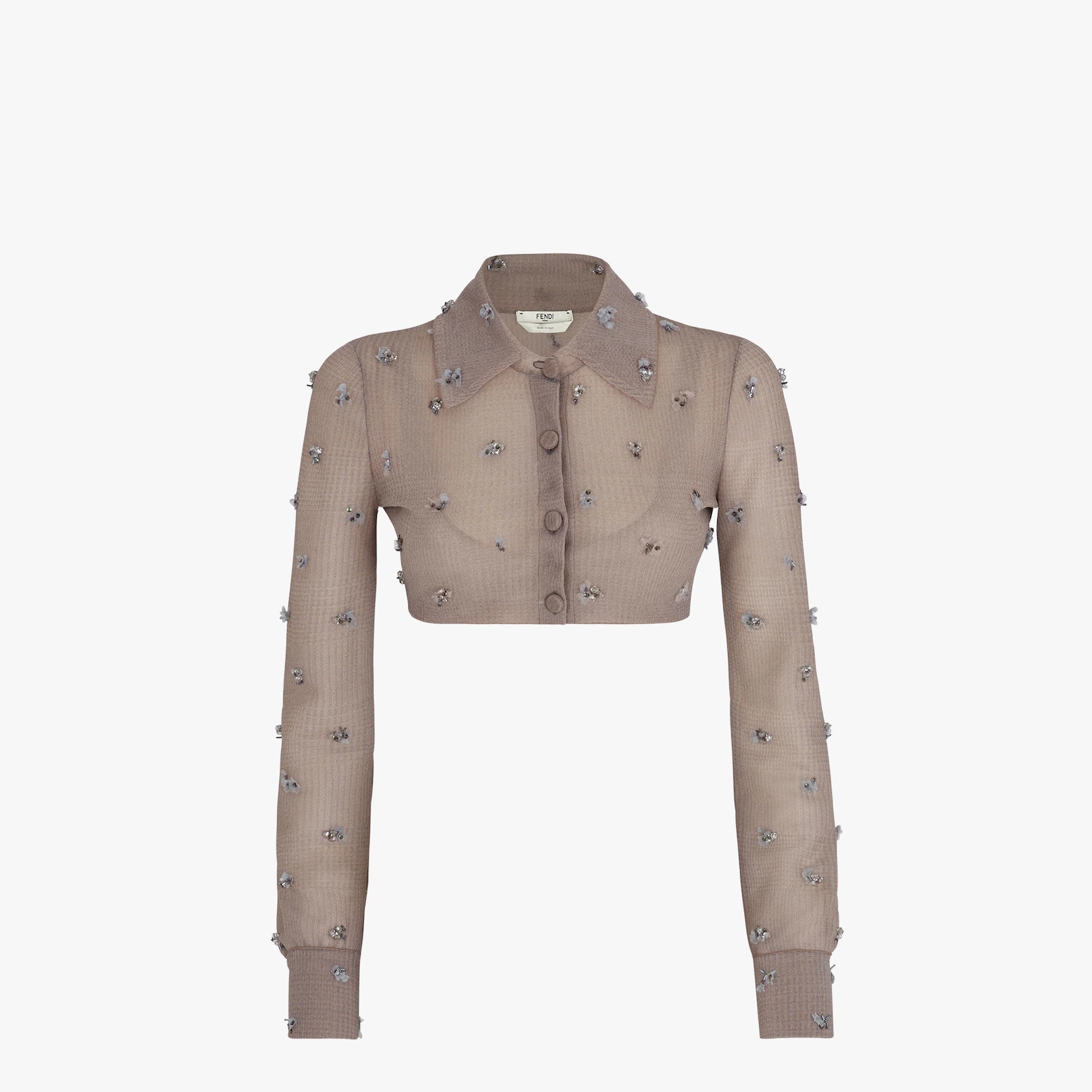 Mallow-color nylon cardigan - 1