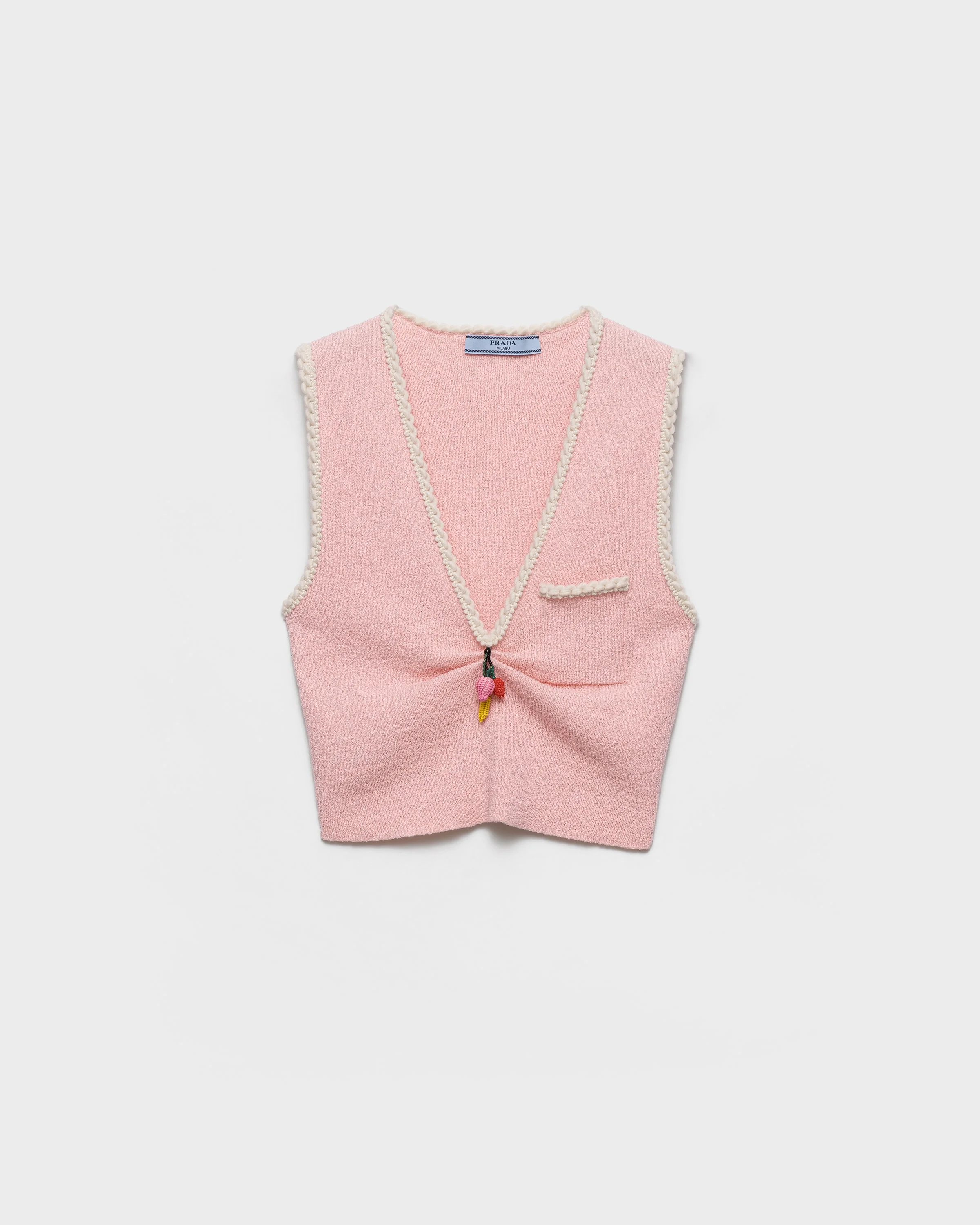 Cotton bouclé crop top - 1