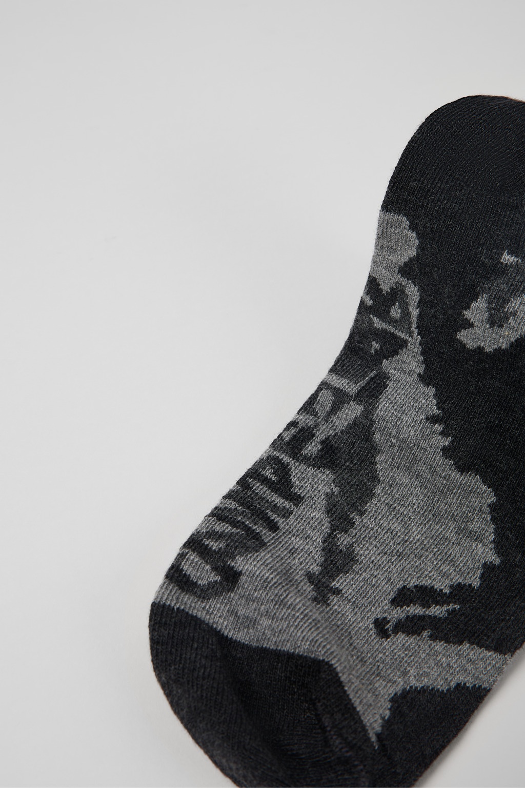 Black-Gray Cotton-blend Socks - 2