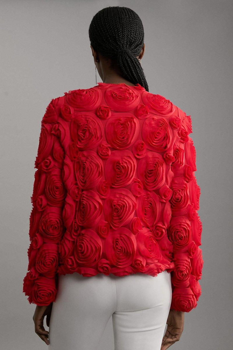 Crinkle Rosette Woven Bomber Jacket 6
