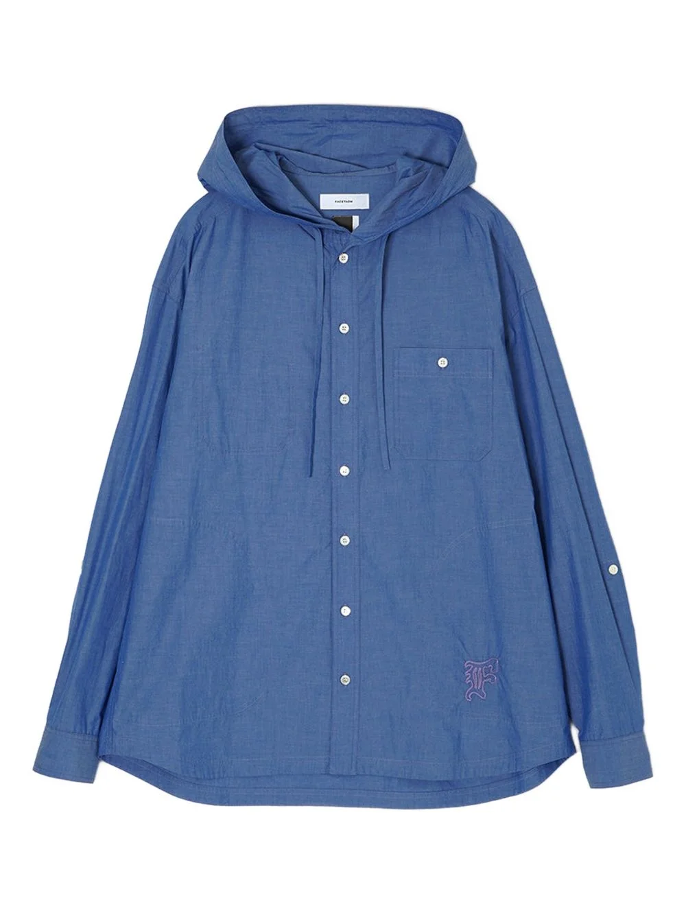 hooded button-down shirt - 1