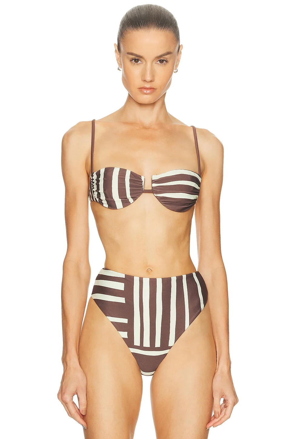 Linocut Gathered Bikini Balconette - 1