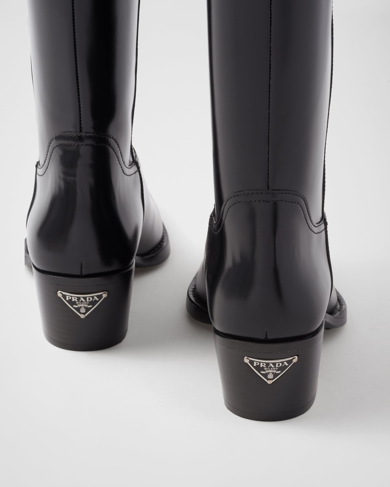 Brushed leather camperos boots 6