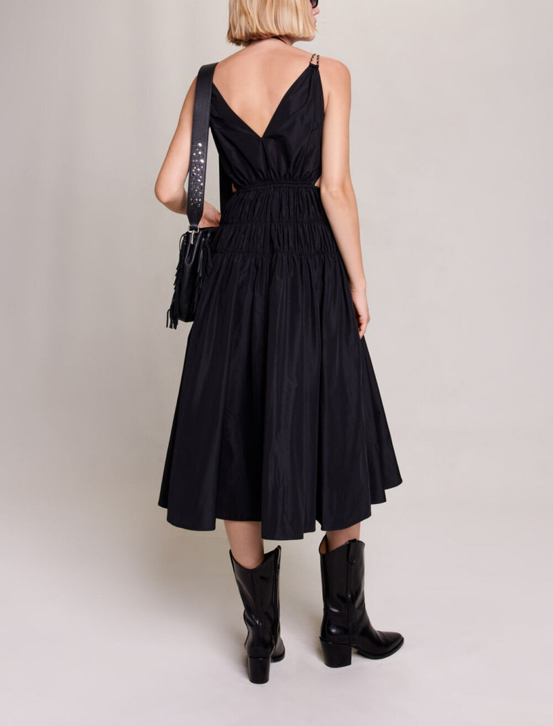 Taffeta dress with cut-out at the waist 4