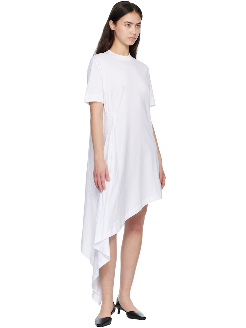 Loulou de Saison White IGARI Asymmetric T-shirt Midi Dress outlook