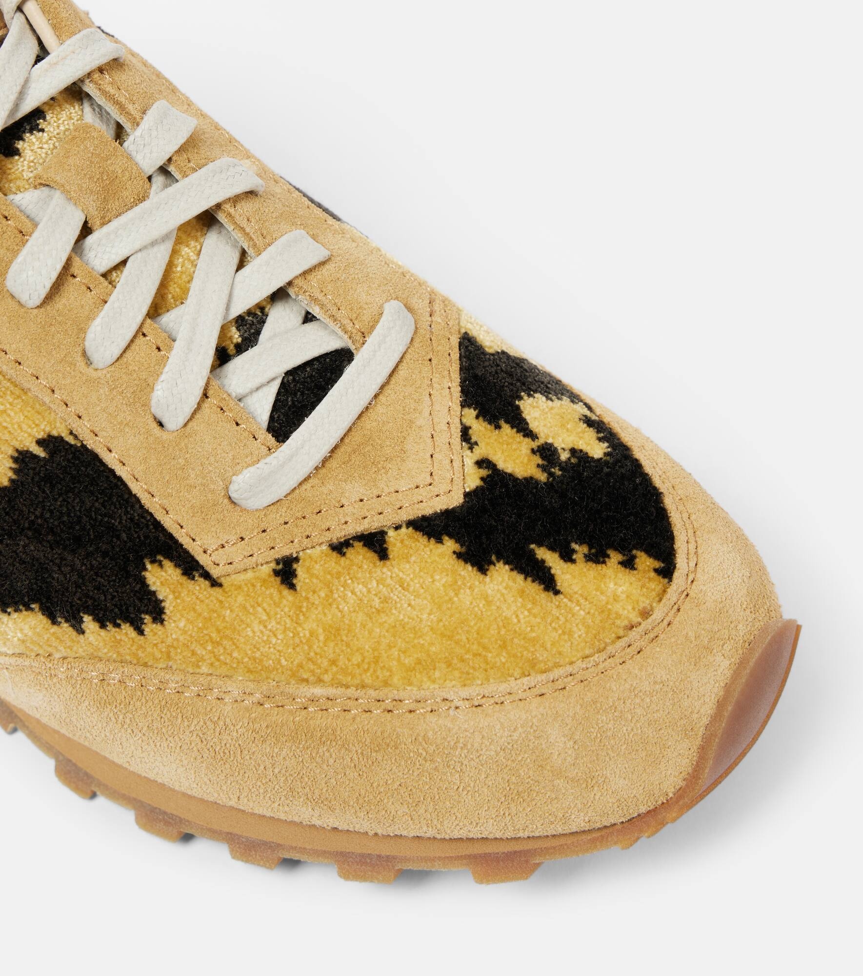 Slim Runner velvet and suede sneakers - 5