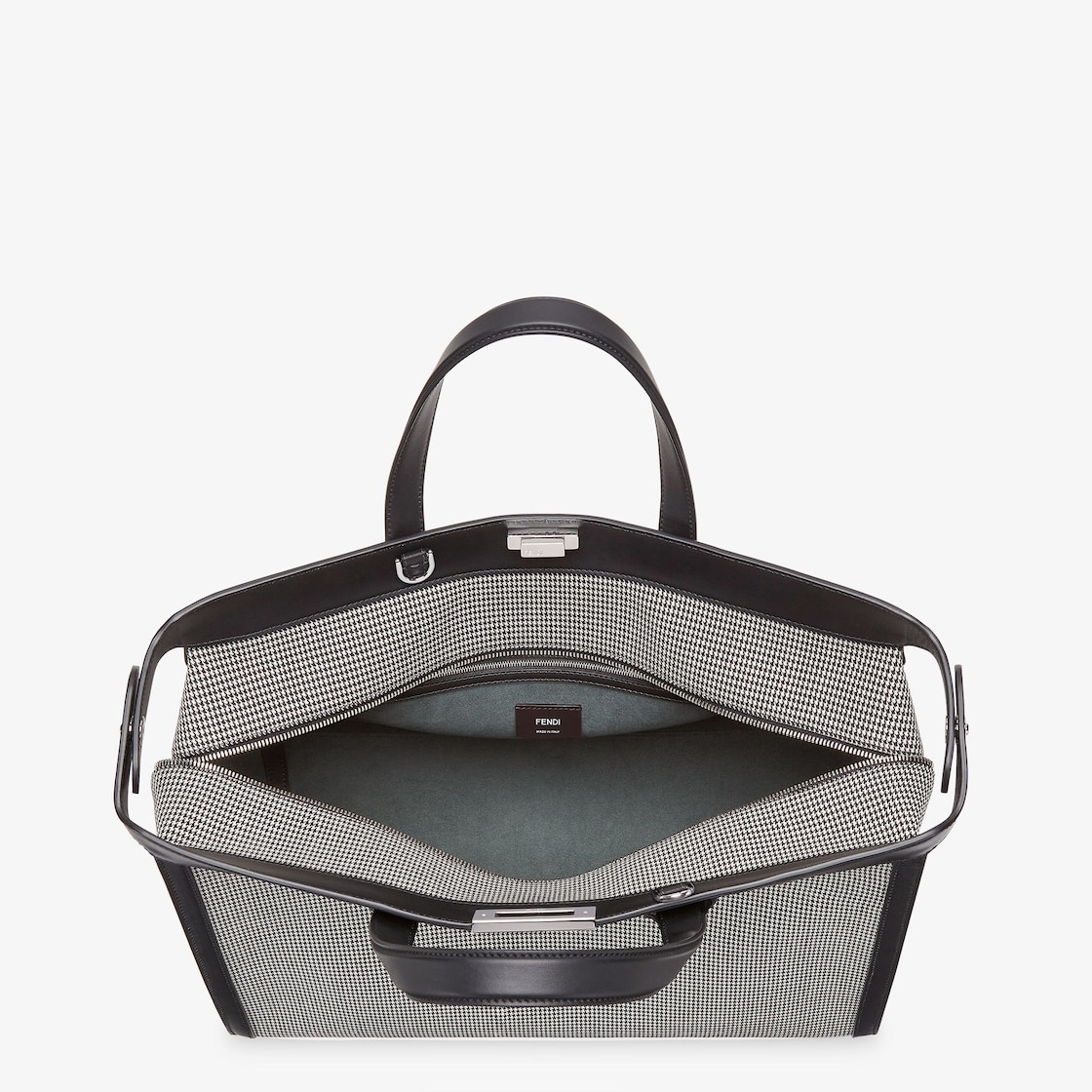 Peekaboo ISeeU Forty8 bag made of fabric with a black and white houndstooth micro motif embellished  - 5