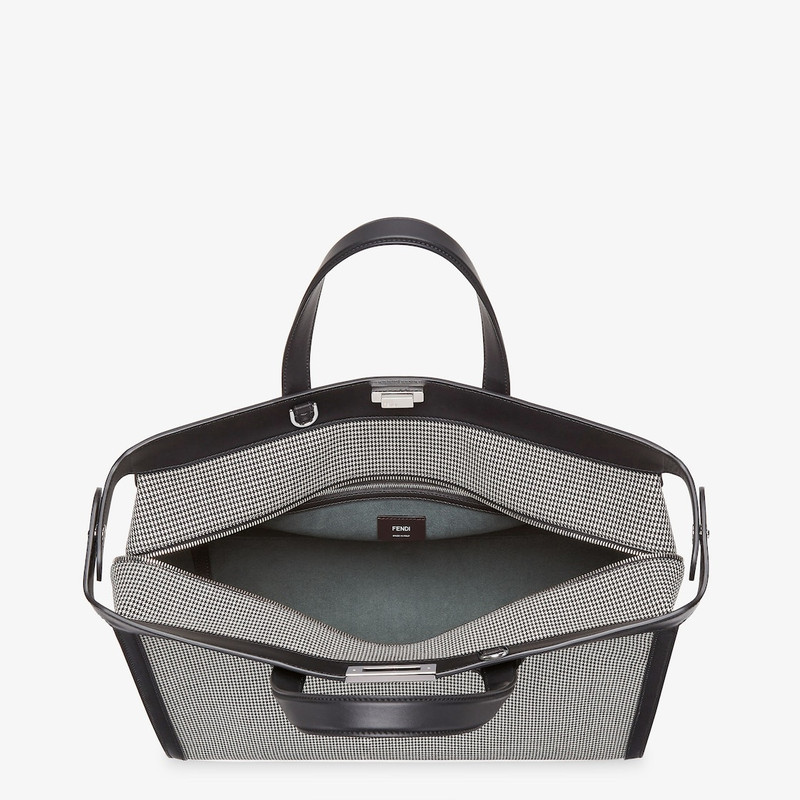 Peekaboo ISeeU Forty8 bag made of fabric with a black and white houndstooth micro motif embellished  5