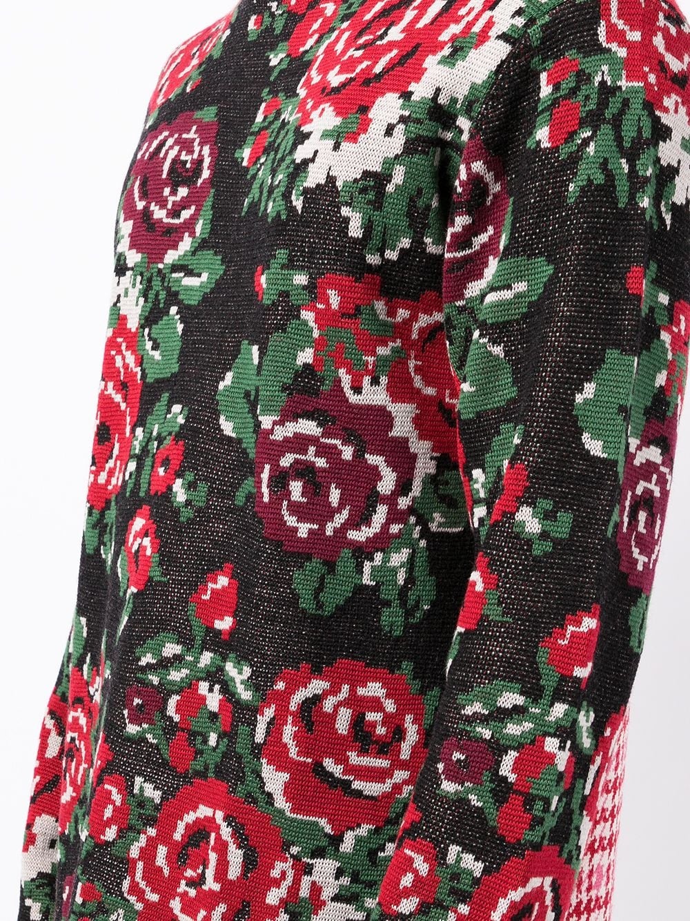 floral-pattern knit jumper - 5