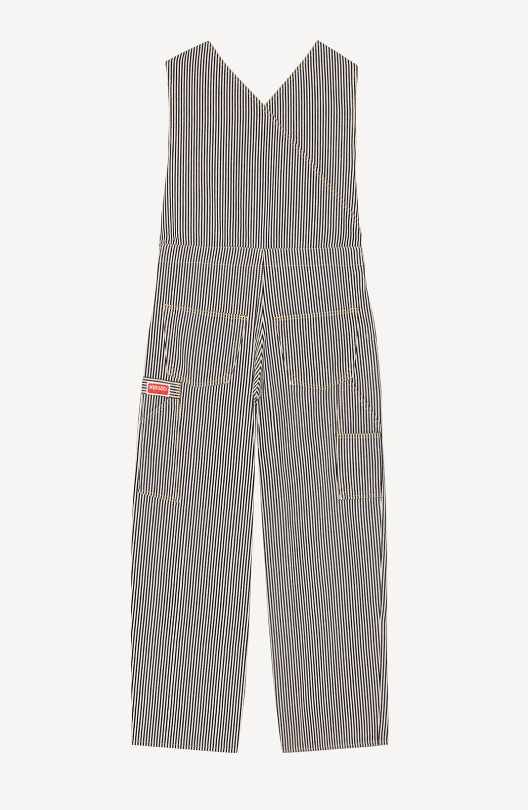 Striped denim dungarees - 2