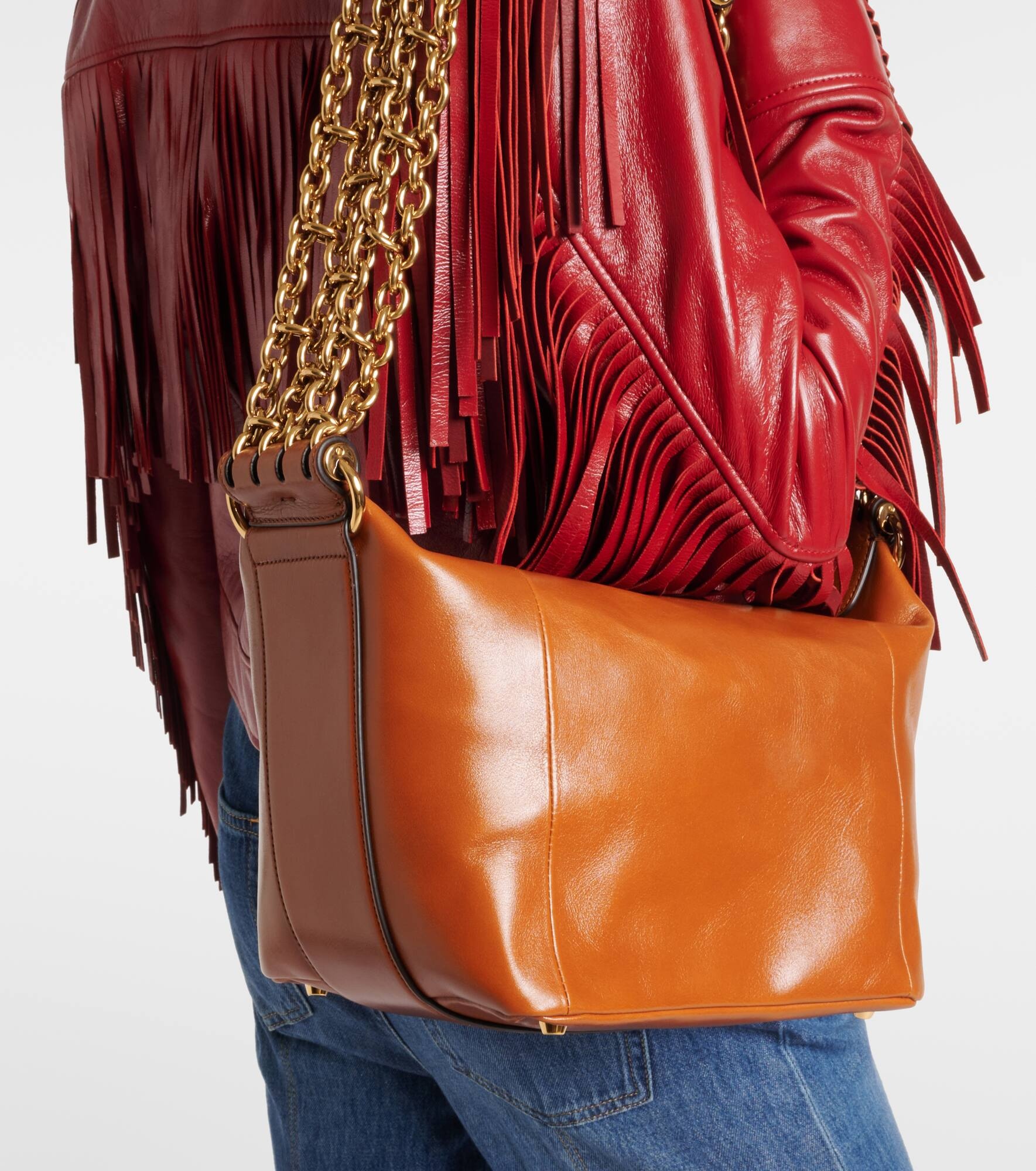 Camera Chain leather shoulder bag - 7