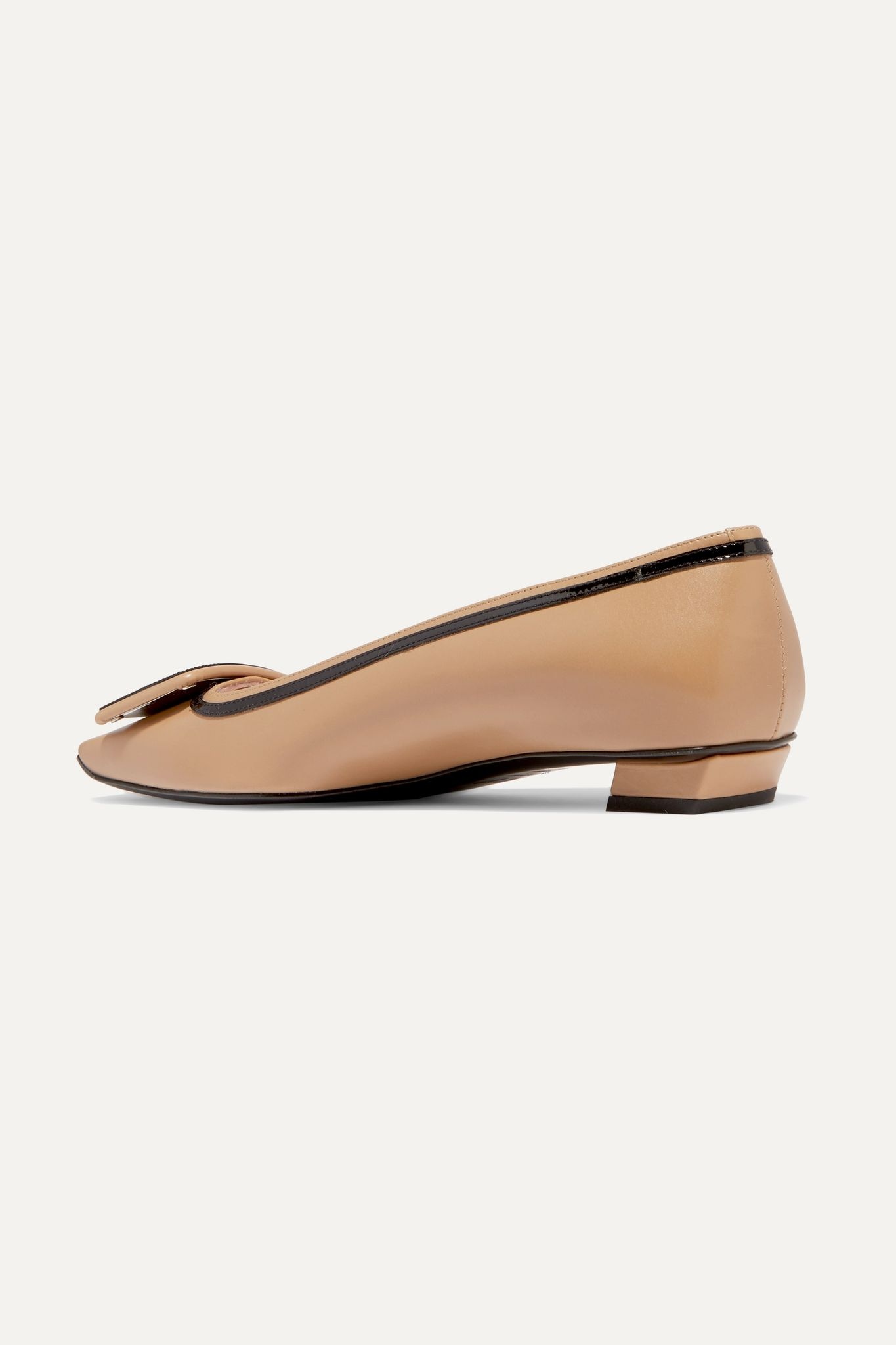 Belle Vivier Graphic patent-trimmed leather flats - 4