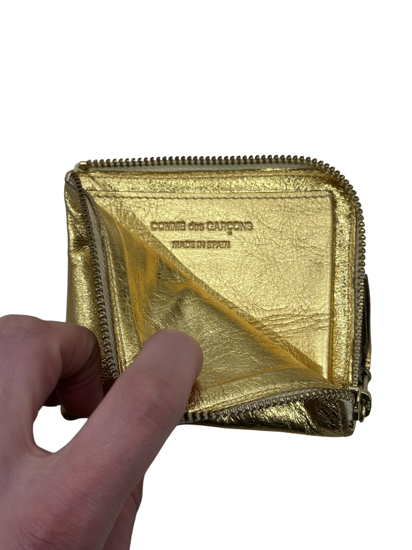 Final Blow - Comme des Garçons Gold Foil Leather Card Holder - 2