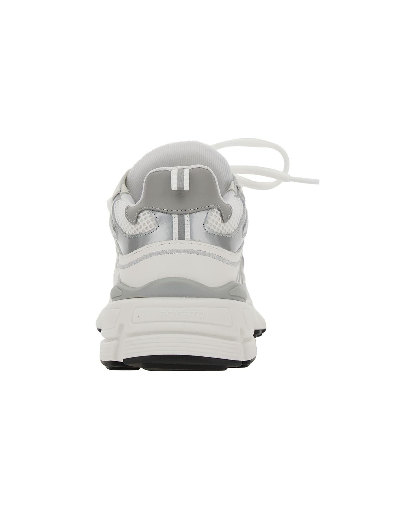 'marathon Ghost Runner' White Low Top Sneakers With Reflectivce Details In Leather Blend Woman - 4