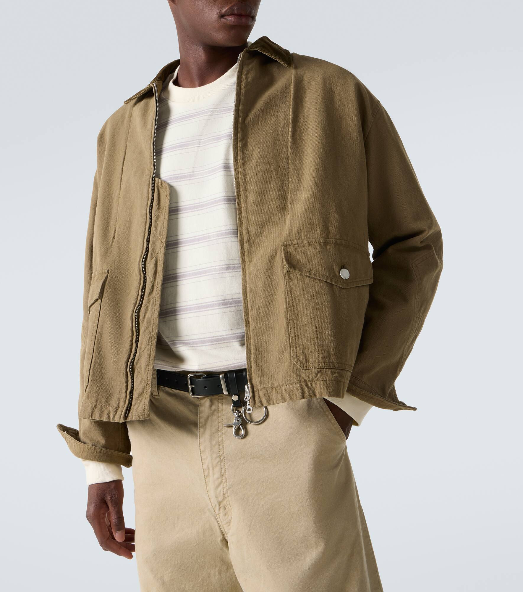 Corduroy-trimmed cotton jacket - 5