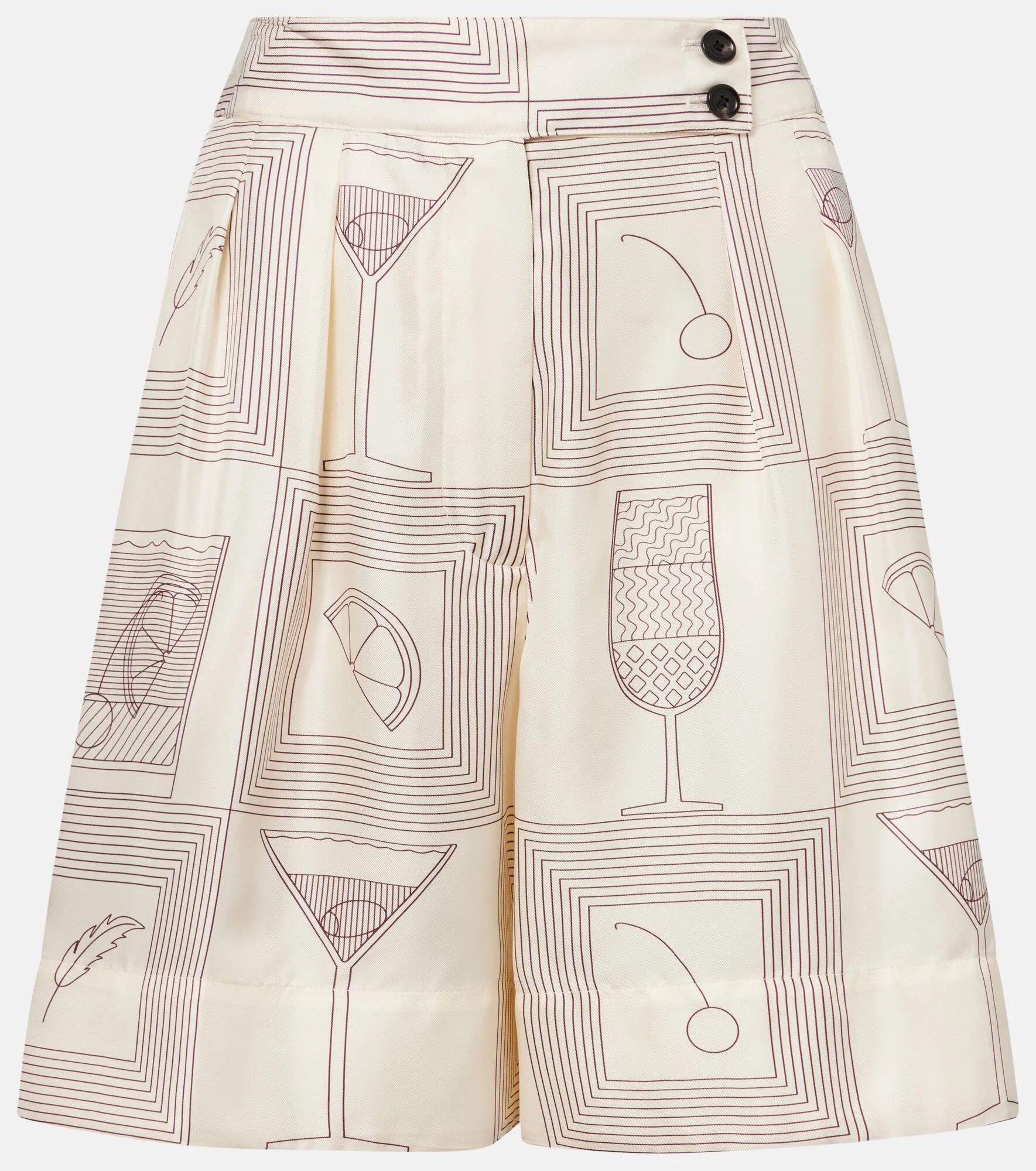 Dorin printed silk twill Bermuda shorts - 1