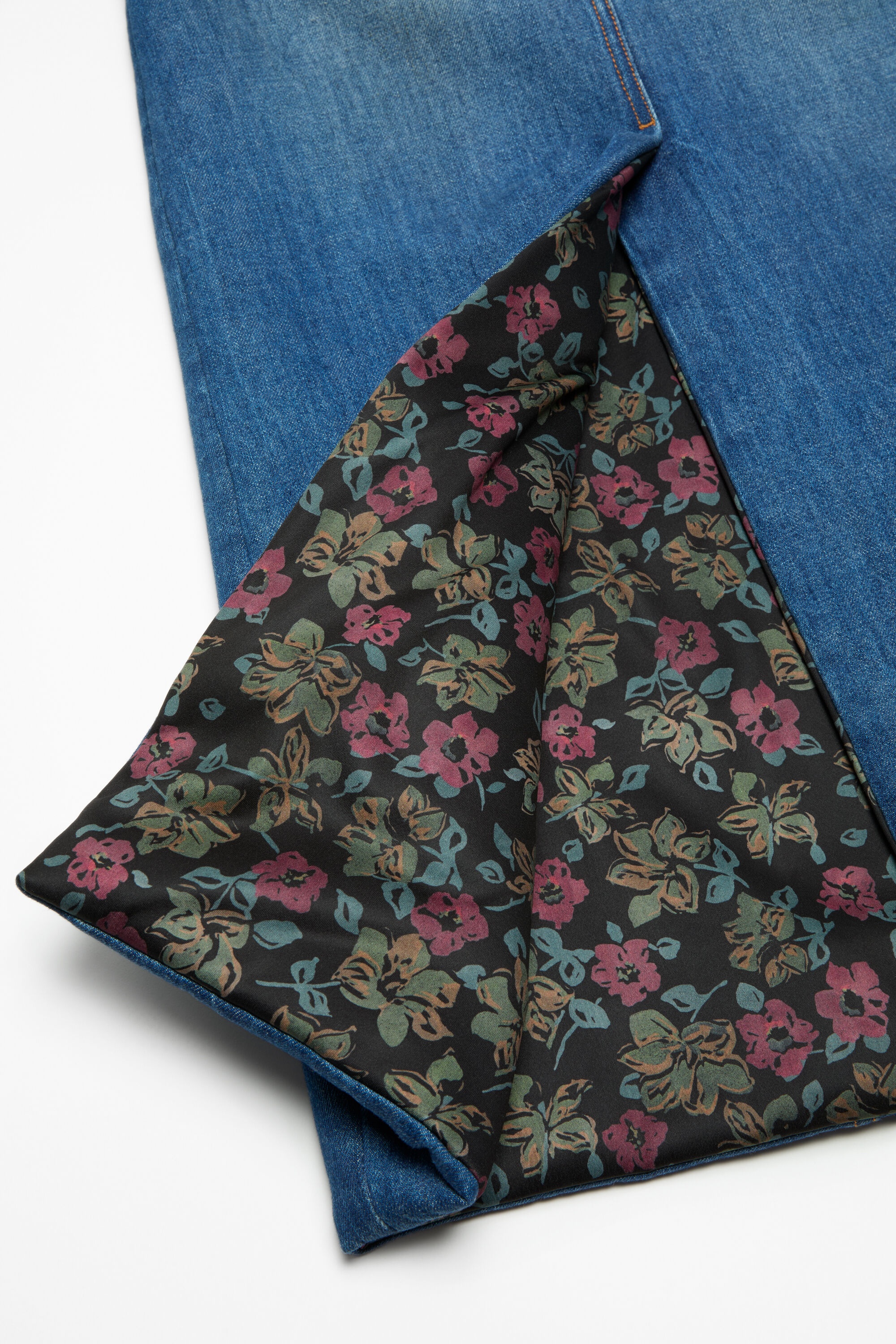 Bonded denim skirt - Mid Blue - 4