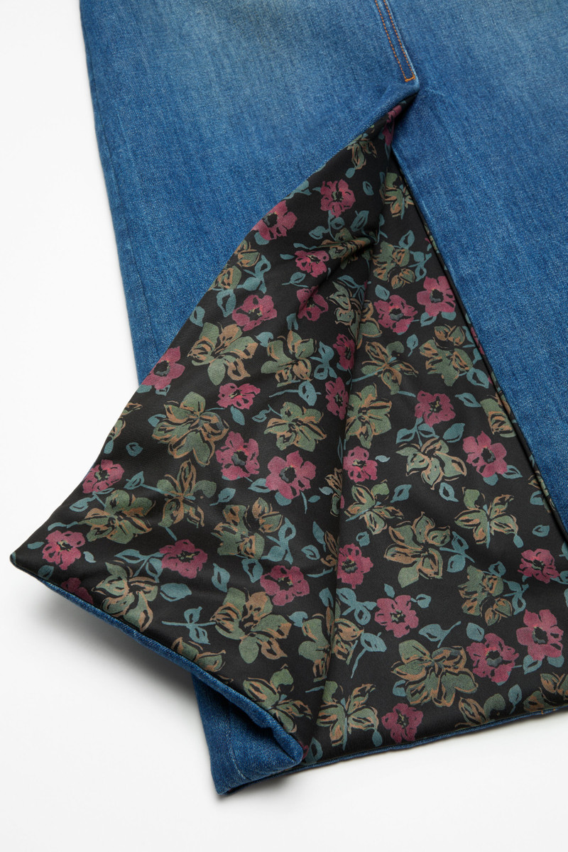 Bonded denim skirt - Mid Blue 4