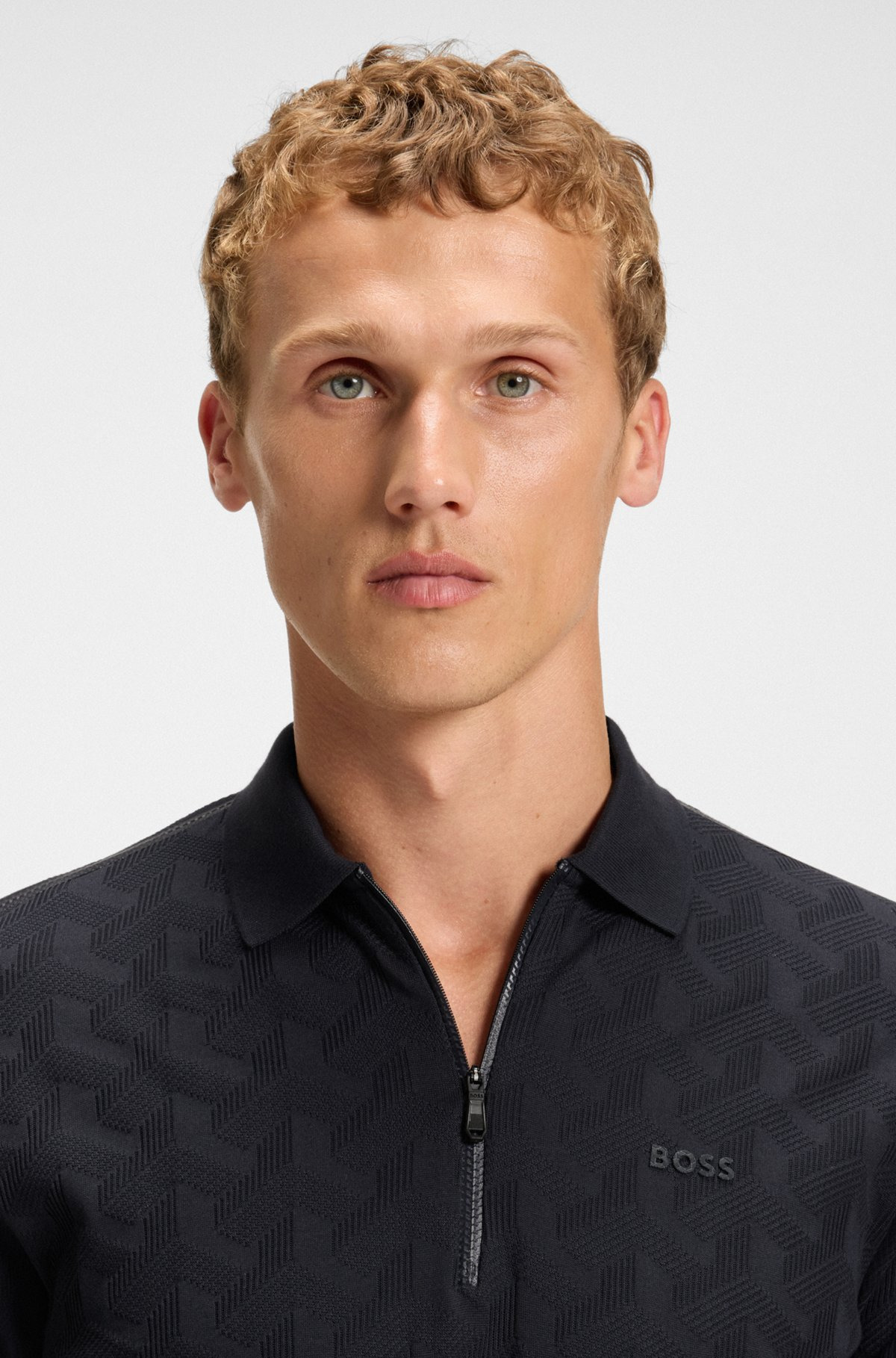 MERCERISED-COTTON POLO SHIRT WITH JACQUARD PATTERN - 3