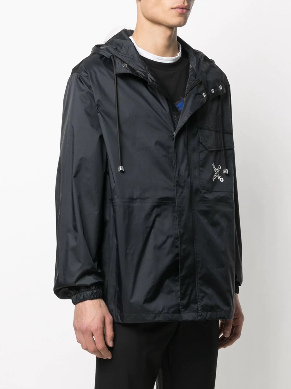 logo-print hooded rain jacket - 3