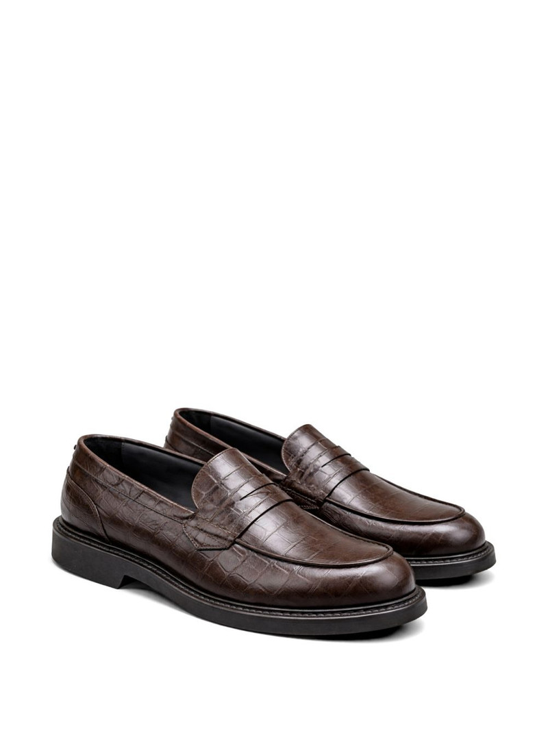 Canali embossed-pattern loafers outlook