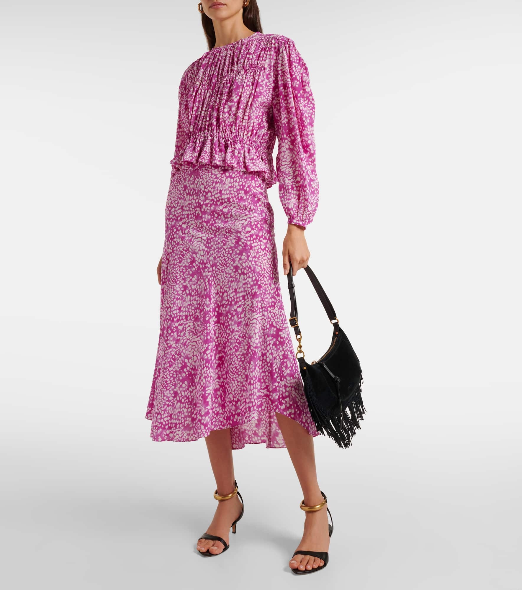 Gelina printed silk-blend top - 2