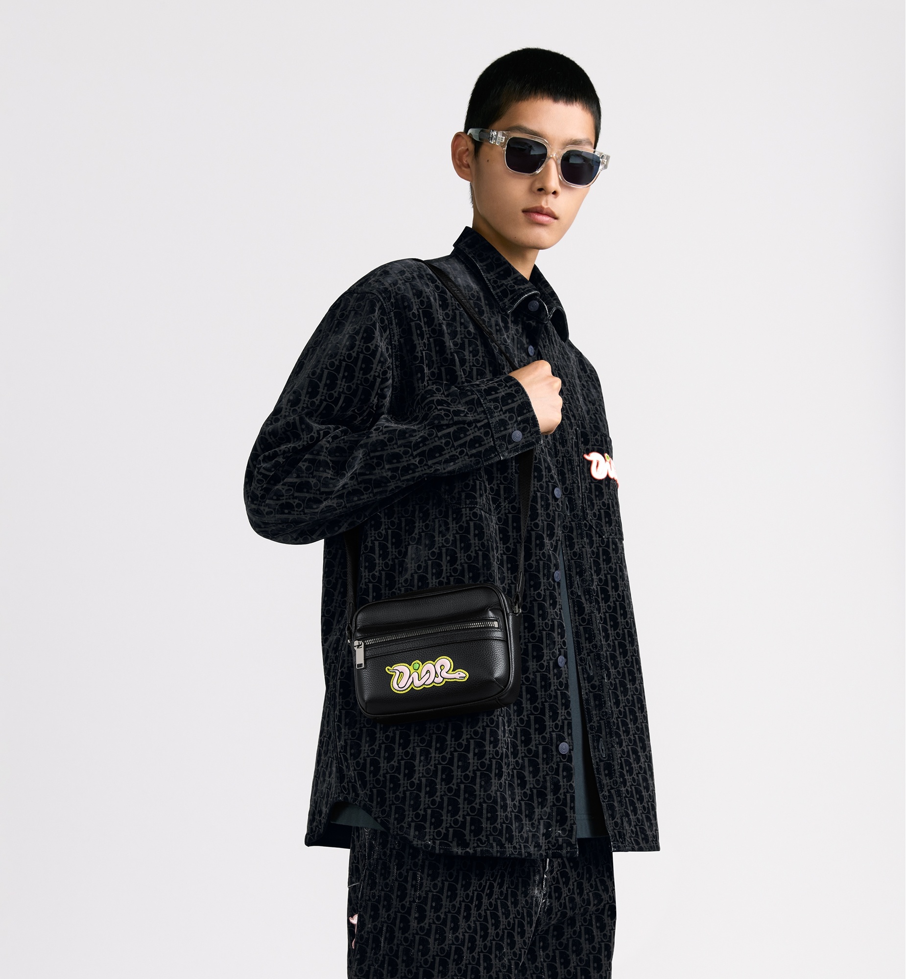 DIOR AND KAWS Mini Rider 2.0 Zipped Messenger Bag - 2