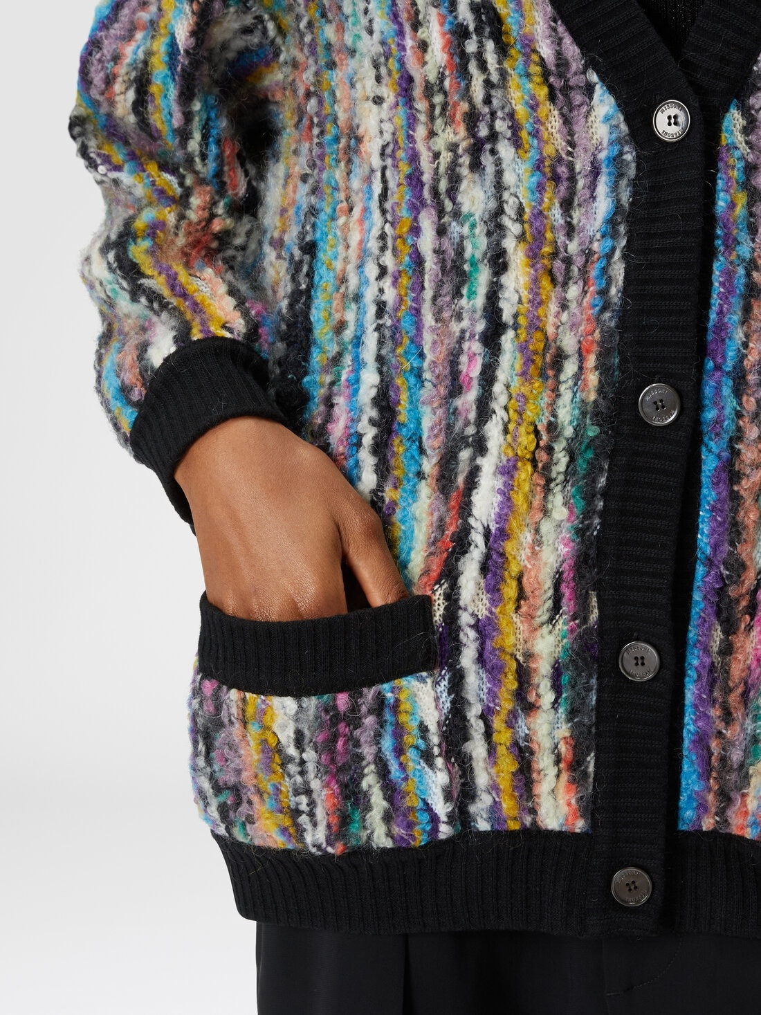 Oversized wool and mohair bouclé cardigan - 5