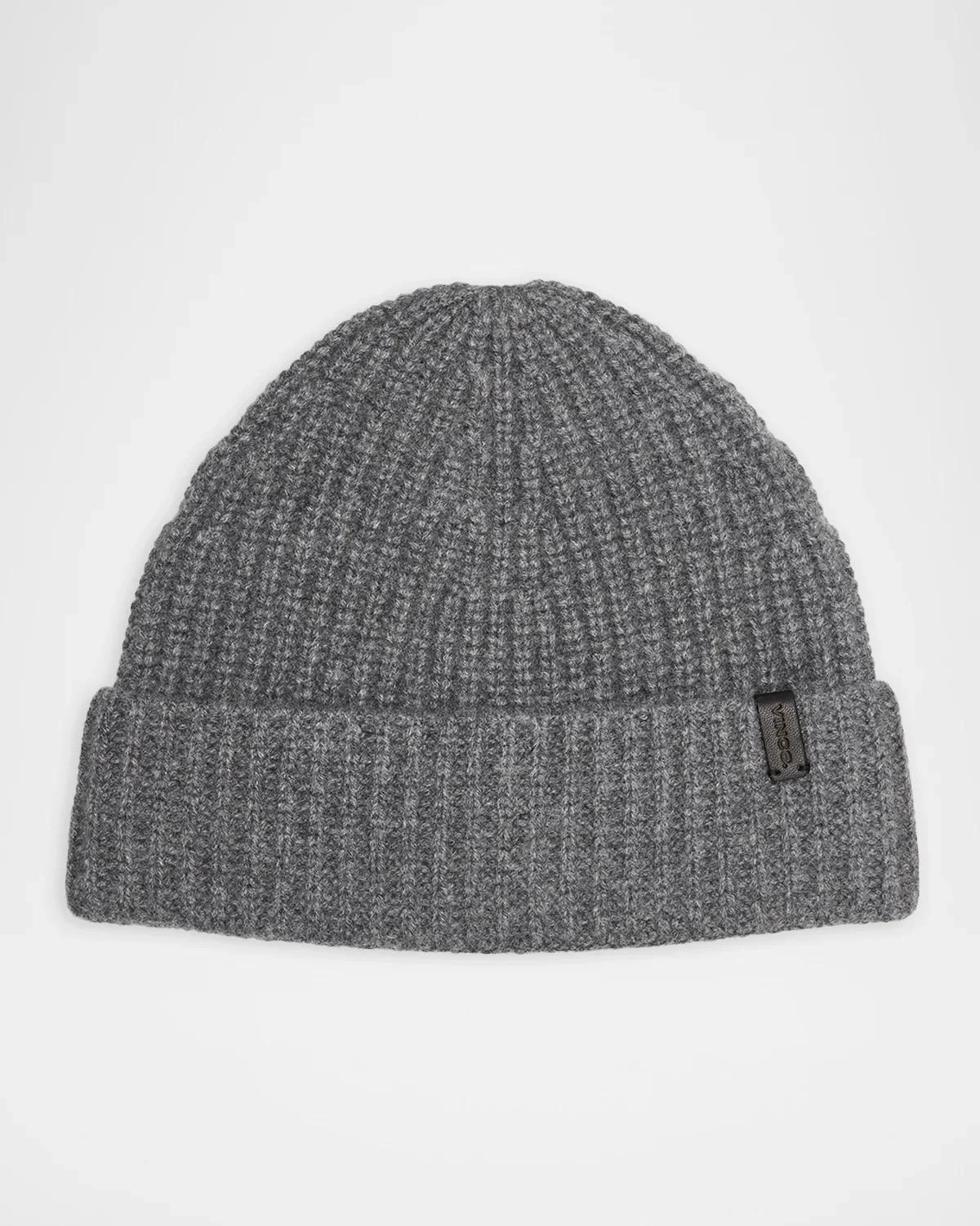 Shaker Stitch Knit Cashmere Beanie - 1
