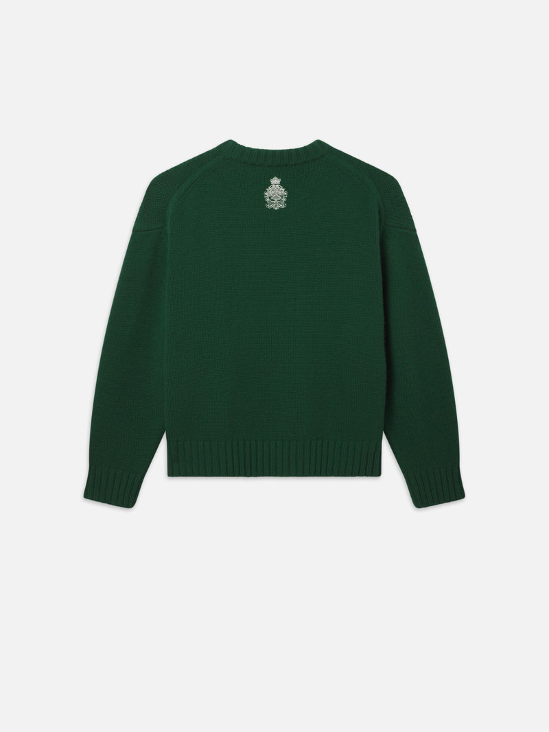 Ritz Unisex Cashmere Sweater in Hunter Green 4
